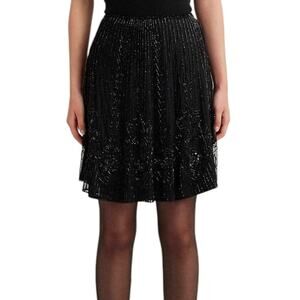 NWT Ralph Lauren Black Label Beaded Skirt Women's Size 2 Lined Mini $295